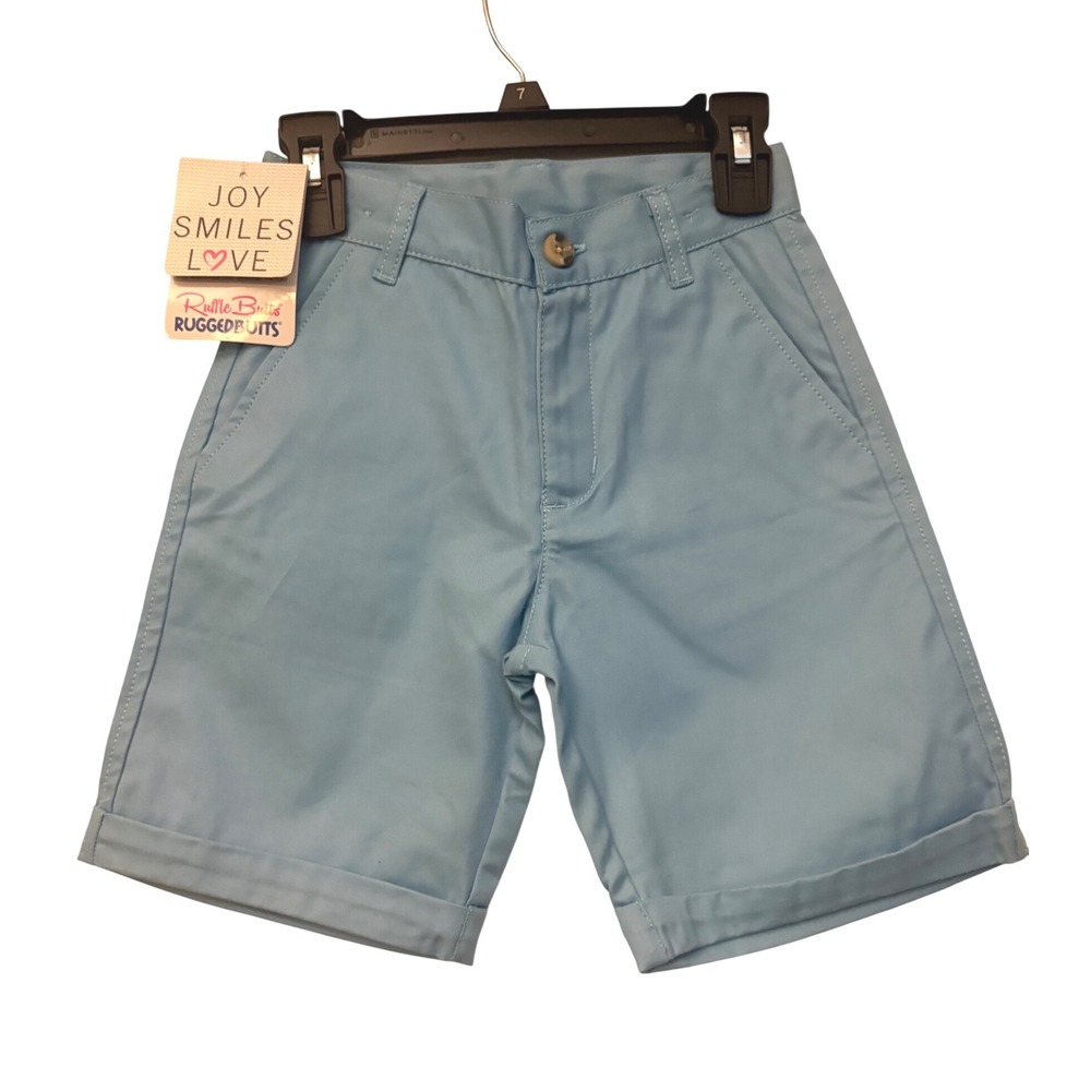 RuggedButts Boys Sky Blue Cuffed Chino Shorts Size 5 BTWSB5K-CU00 NWT